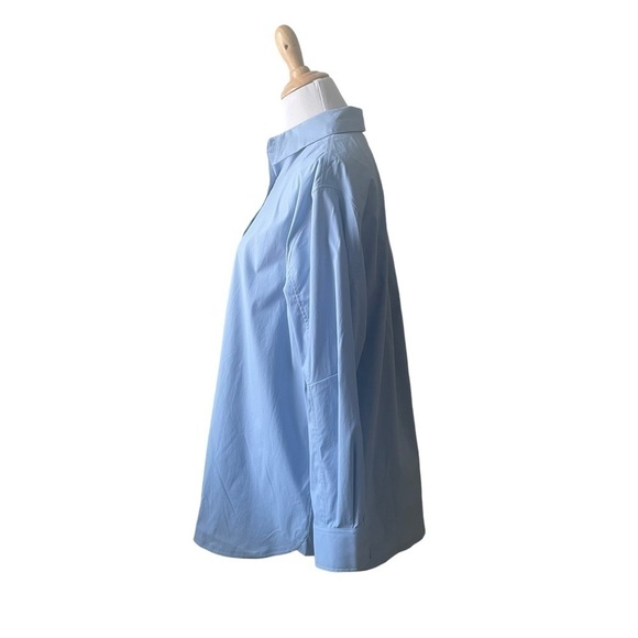 Athleta Performance Poplin Top Oversized Heron Blue Medium 882549 - Picture 4 of 13